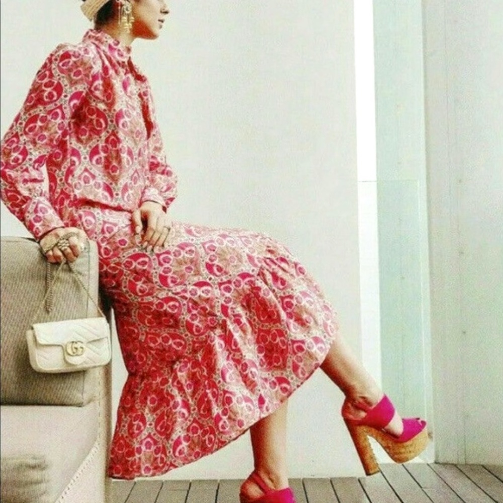 Vintage Zara Linen blend Long Sleeve Maxi Dress Size XL